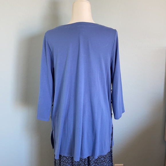 J. Jill long sleeve side button v-neck t-shirt - Picture 3 of 4